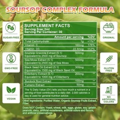 Graviola Soursop Leaf Extract liquid Drops Supports Immune Boost 60ml-300ml