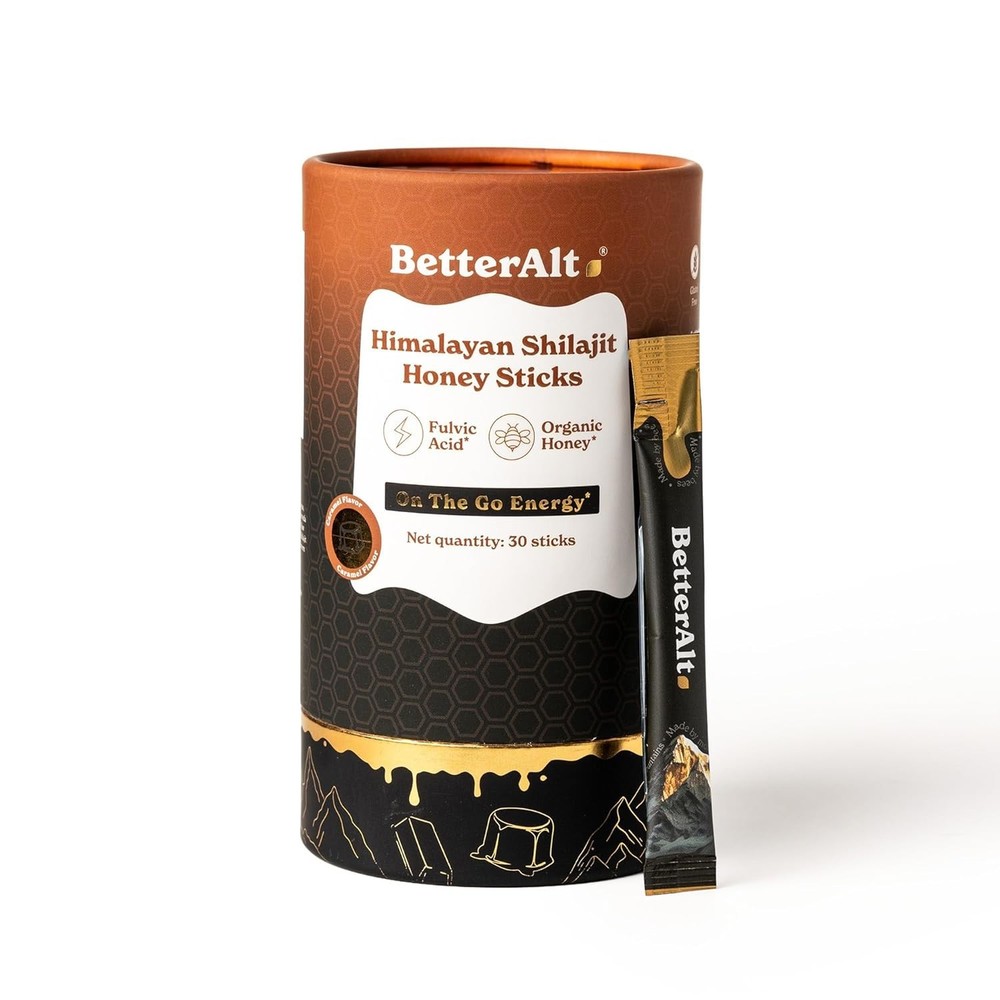 BetterAlt Pure Himalayan Shilajit/Shilajeet Caramel Honey Sticks with 75%+