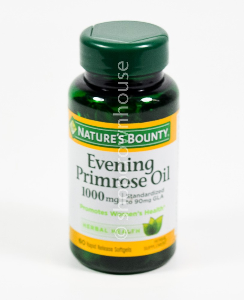Natures Bounty 1000mg EVENING PRIMROSE OIL womens health 60 Softgels 06/2028