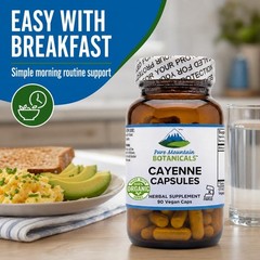 Pure Mountain Cayenne Pepper Capsules Organic Cayenne Supplement with Capsaicin