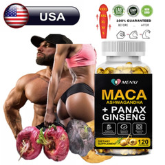 Maca Root Capsules 10000mg, Peruvian Maca Extract for Men & Women 120 Caps