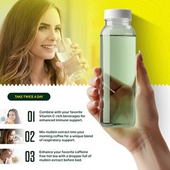 2pk Mullein Drops for Lungs Cleanse – Organic Mullein Leaf Turmeric Extract 4oz