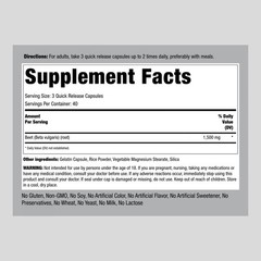 Beet Root Capsules 1500 mg | 120 Count | Non-GMO Supplement | by Piping Rock