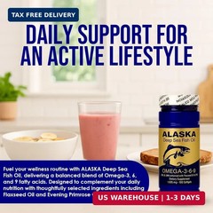 NCB Alaska Deep Sea Fish Oil Omega 3-6-9 Softgels, EPA DHA, 100 Count