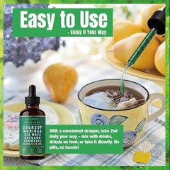 Soursop Bitters Liquid Drops 10-in-1 with Nori, Moringa, Turmeric, Black Seed