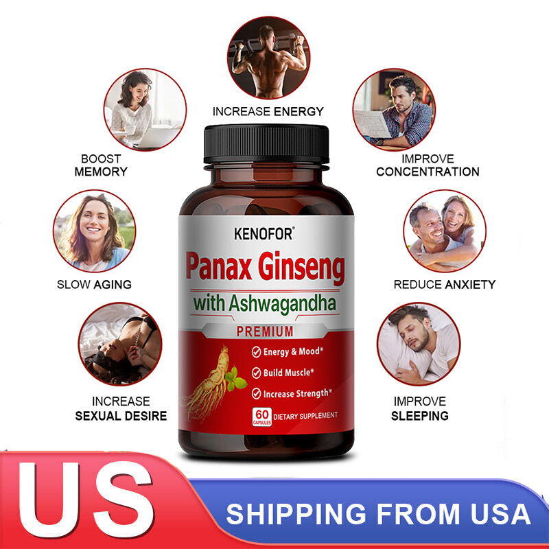 Ashwagandha Maca Highest Potency Supports Desire and Stamina 60 Capsules