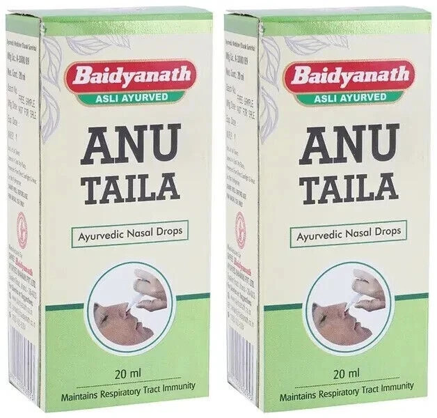 2 X Baidyanath ANU Taila (20ml) Ayurvedic Herbal Nasal Oil Tail