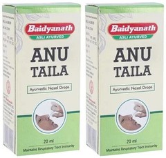 2 X Baidyanath ANU Taila (20ml) Ayurvedic Herbal Nasal Oil Tail