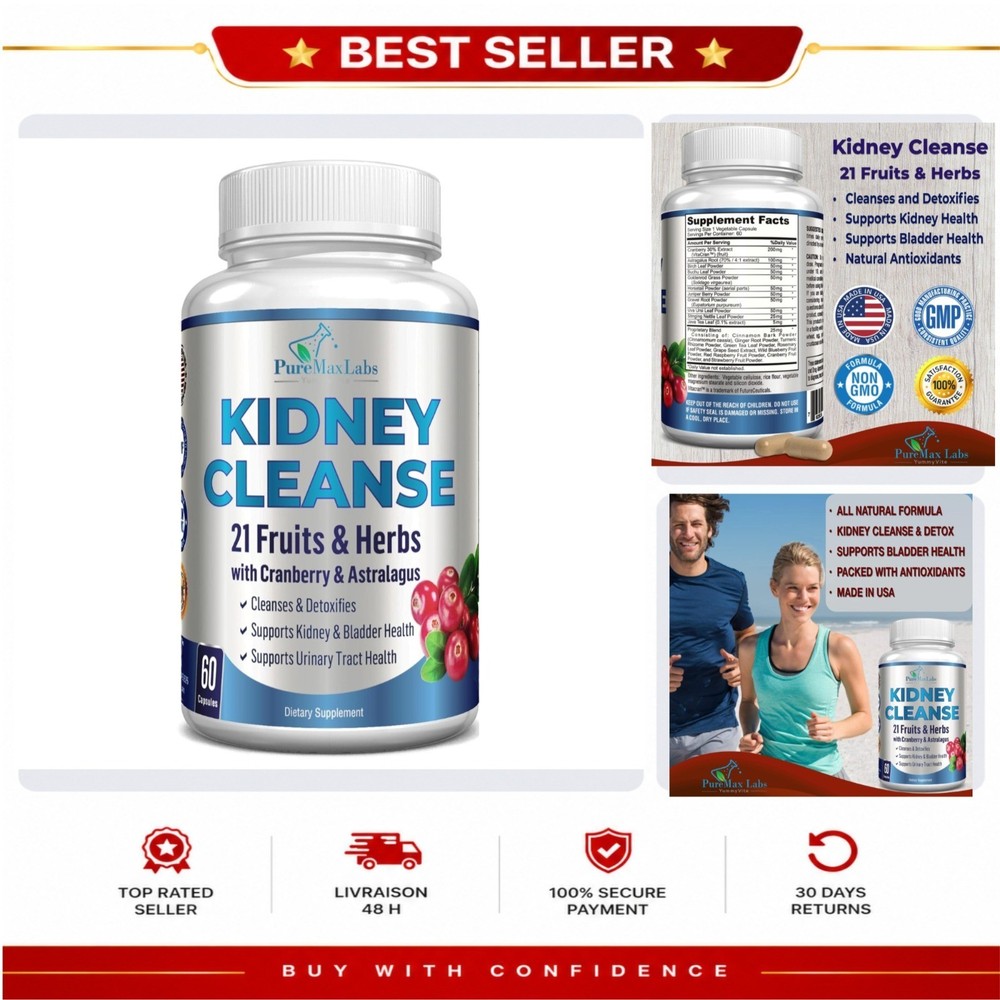 Kidney Cleanse Capsules Cranberry Herbal Blend Urinary Tract Support