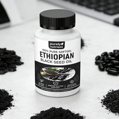 Ethiopian Black Seed Oil Softgels |4.64% Thymoquinone |Gluten-Free, 60 pills