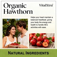 Organic Hawthorn Capsules Supports Heart Antioxidant Circulatory System Health