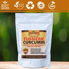240 Turmeric 95% Curcumin BioPerine Black Pepper Pills 10,000mg Extract Tumeric