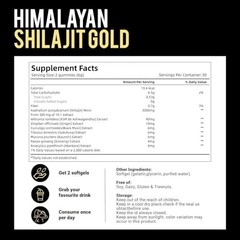 VivoNu Pure Himalayan Shilajit Gummies 3000mg Ashwagandha, Fulvic Acid, 60 Count
