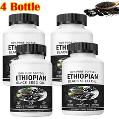 Ethiopian Black Seed Oil Softgels -4.64% Thymoquinone |Gluten-Free, 120 capsules