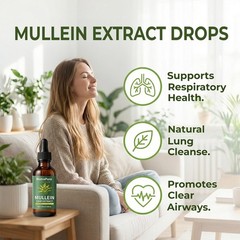 Organic Mullein Extract Drops – Lung Health Support, Detox & Immune Boost – 2oz