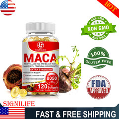 Maca Root Capsules 8050mg |120 Pills | Red, Yellow,Black Maca Supplements