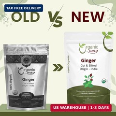 Organic Way Premium Dried Ginger Root Cut & Sifted (Zingiber officinale) – Organ