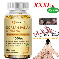 Korean Red Panax Ginseng 1600mg – 120 Veggie Capsules – Extra Strength, Non-GMO