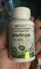 nvitamins Green Superfood Moringa 10,000 mg Capsules, 120 Count