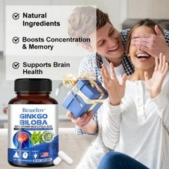 Ginkgo Biloba Extract 100mg Capsules Support Memory Concentration Healthy Brain