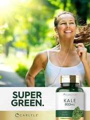 Kale Capsules | 800mg | 120 Count | Non-GMO and Gluten Free | by Carlyle