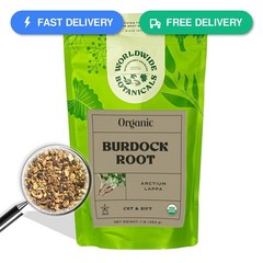 Worldwide Botanicals Organic Burdock Root – 1 lb – 100% Arctium lappa – Raíz…
