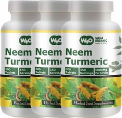 Neem Turmeric Capsules – 300 Tablets, 1000mg, Equal Ratio, 150 Servings (2 Pack)