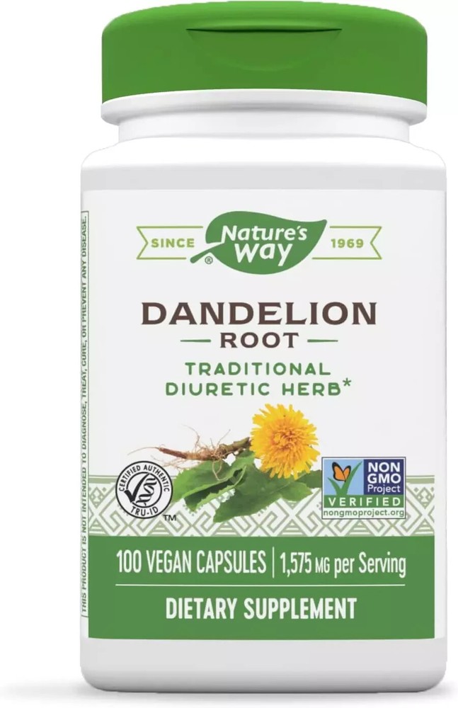 Dandelion Root 1,575 mg per serving Non-GMO Nature’s Way Gluten Free Vegetarian