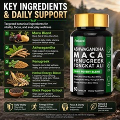 Maca Capsules – Energy & Endurance, Men’s Muscle Health, Testosterone Booster US