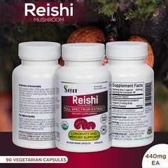 Reishi Mushroom Vegetarian Organic Supplement Energy Booster Ganoderma 90 Caps