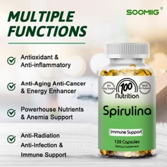 Organic Spirulina 700mg Caps Vegan Detox weight Loss Immune Support Superfood