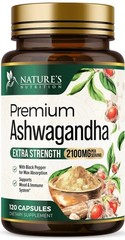 Organic Ashwagandha 2100mg Capsules w/ Black Pepper Root Supplement