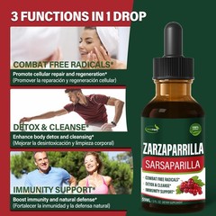 Sarsaparilla Root Extract Drops for Liver Cleanse Detox & 2 Fl Oz (Pack of 1)