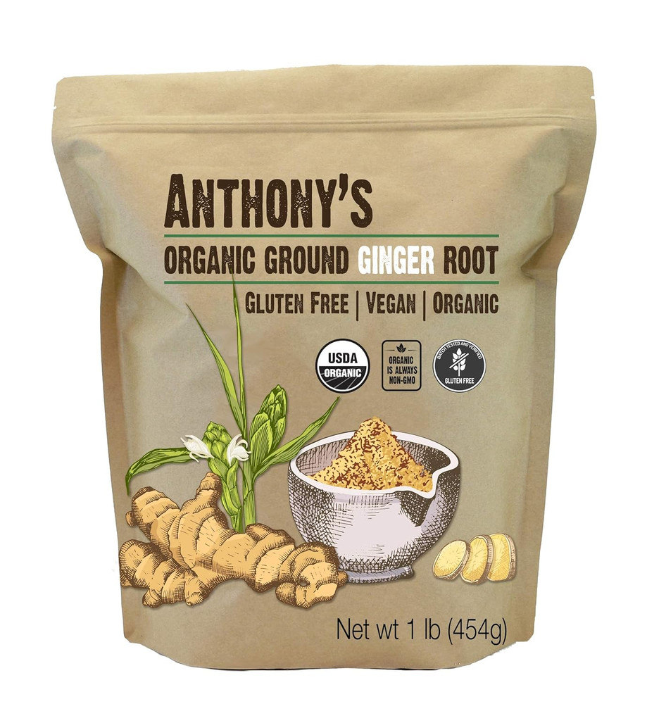 Organic Ground Ginger Root Powder Spice Non GMO Certified Gluten Free 1 lb Bag