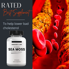 Organic Sea Moss Capsules, Irish Sea Moss, bladderwrack Burdock Root 240 Pills