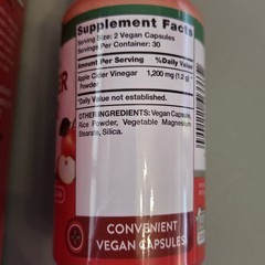 Apple Cider Vinegar Capsules 1200mg Per 2 Capsule 60 Count by Nature’s Truth