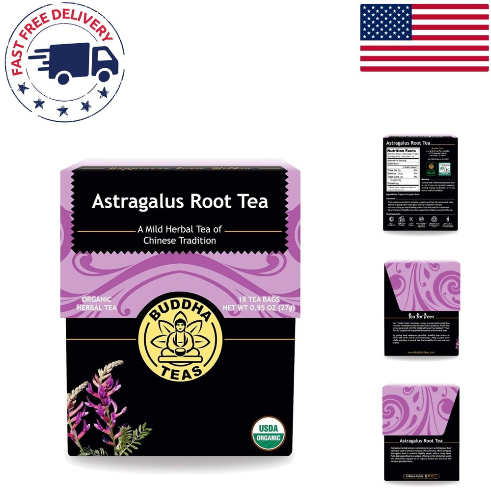 Caffeine-Free Organic Astragalus Root Tea – OU Kosher, 18 Tea Bags for Wellness