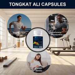 Tong-kat ALi Extract 200:1, Longjack, 3450mg Per Serving – 60 Veg Capsules