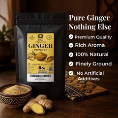 8 Oz Ginger Root Powder, Ground Pure Natural Zingiber Jengibre, Non-GMO