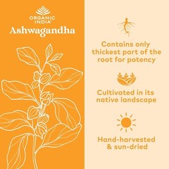 ORGANIC INDIA Ashwagandha Capsules – Natural Stress Support | 180 Vegan Capsules