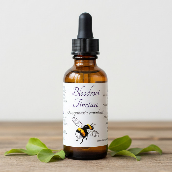 Bloodroot Tincture, Wild Organic Sanguinaria Canadensis Herbal Extract