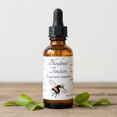 Bloodroot Tincture, Wild Organic Sanguinaria Canadensis Herbal Extract