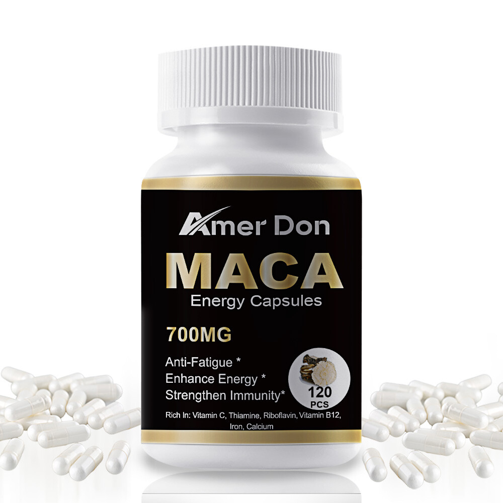 Maca Root, Vitamin B12/C, Thiamine, Riboflavin, lron, Calcium 120 Pills Non-GMO