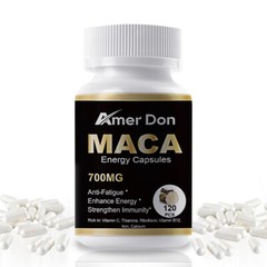 Maca Root, Vitamin B12/C, Thiamine, Riboflavin, lron, Calcium 120 Pills Non-GMO