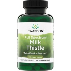 Swanson Full Spectrum Milk Thistle 500mg 100 Vegan Capsules supplement