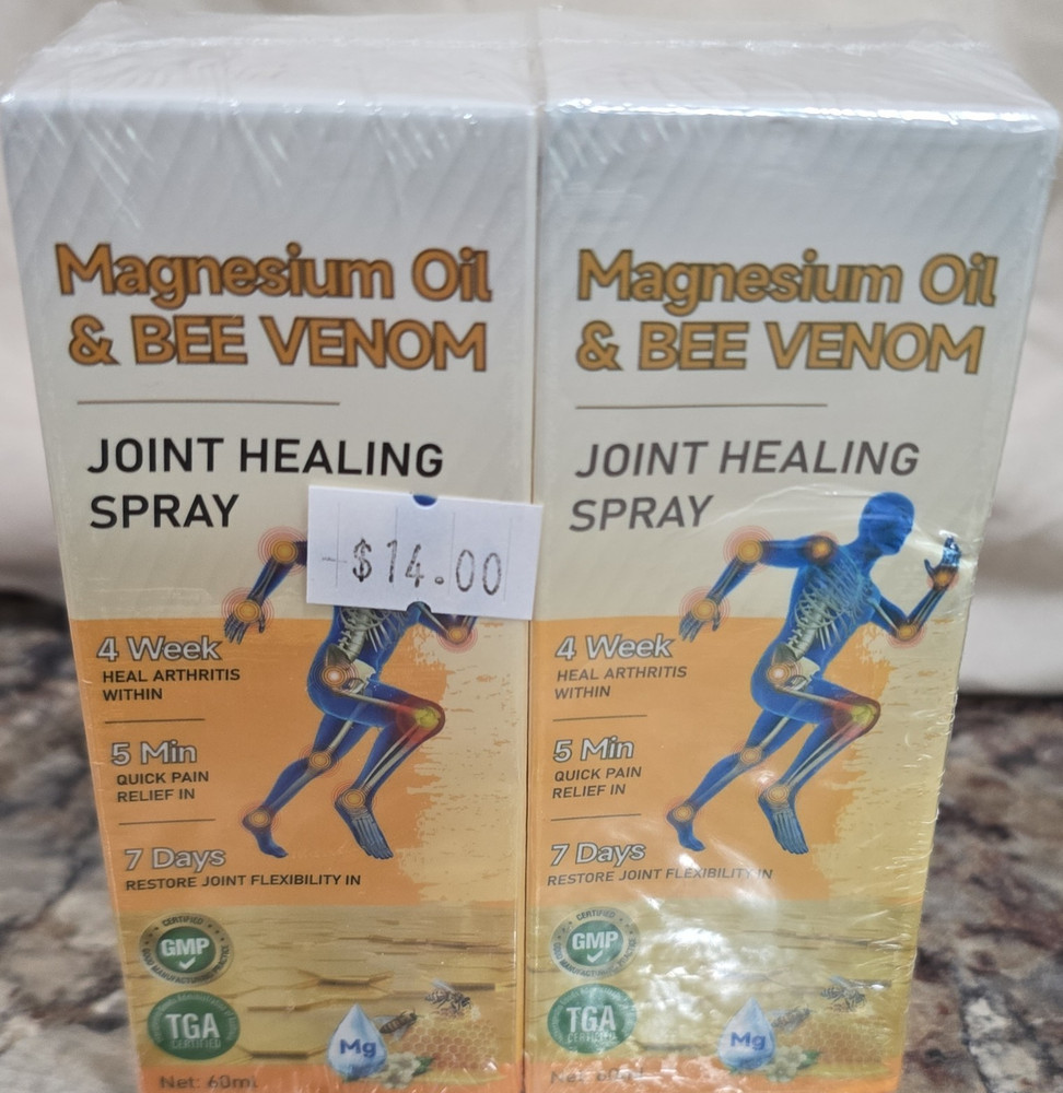 Magnesium Oil & Bee Venom Joint Healing Spray 60ml GMP TGA Certified Exp 03/2028