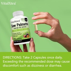 Saw Palmetto 1000mg Supports Healthy Hair Growth For Men & Women 120 Capsules