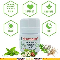 NEUROPAN Hawthorn Valerian Mint Tablets Natural Anxiety Sleep Aid & Anti Stress