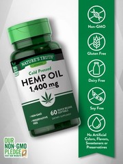 Hemp Seed Oil 1400mg | 60 Softgels | Non-GMO, Gluten Free | by Nature’s Truth