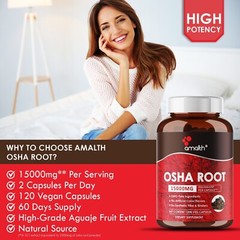 AMALTH Osha Root 15:1 Extract Powder 120 Veg Capsule